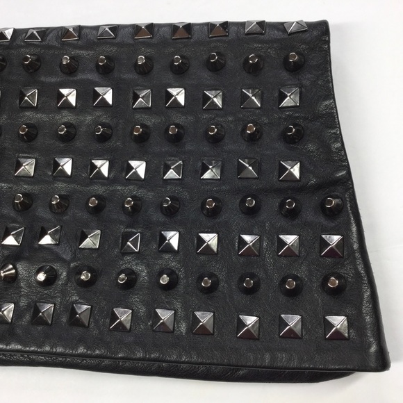 RomyGold Studded Leather Clutch purse